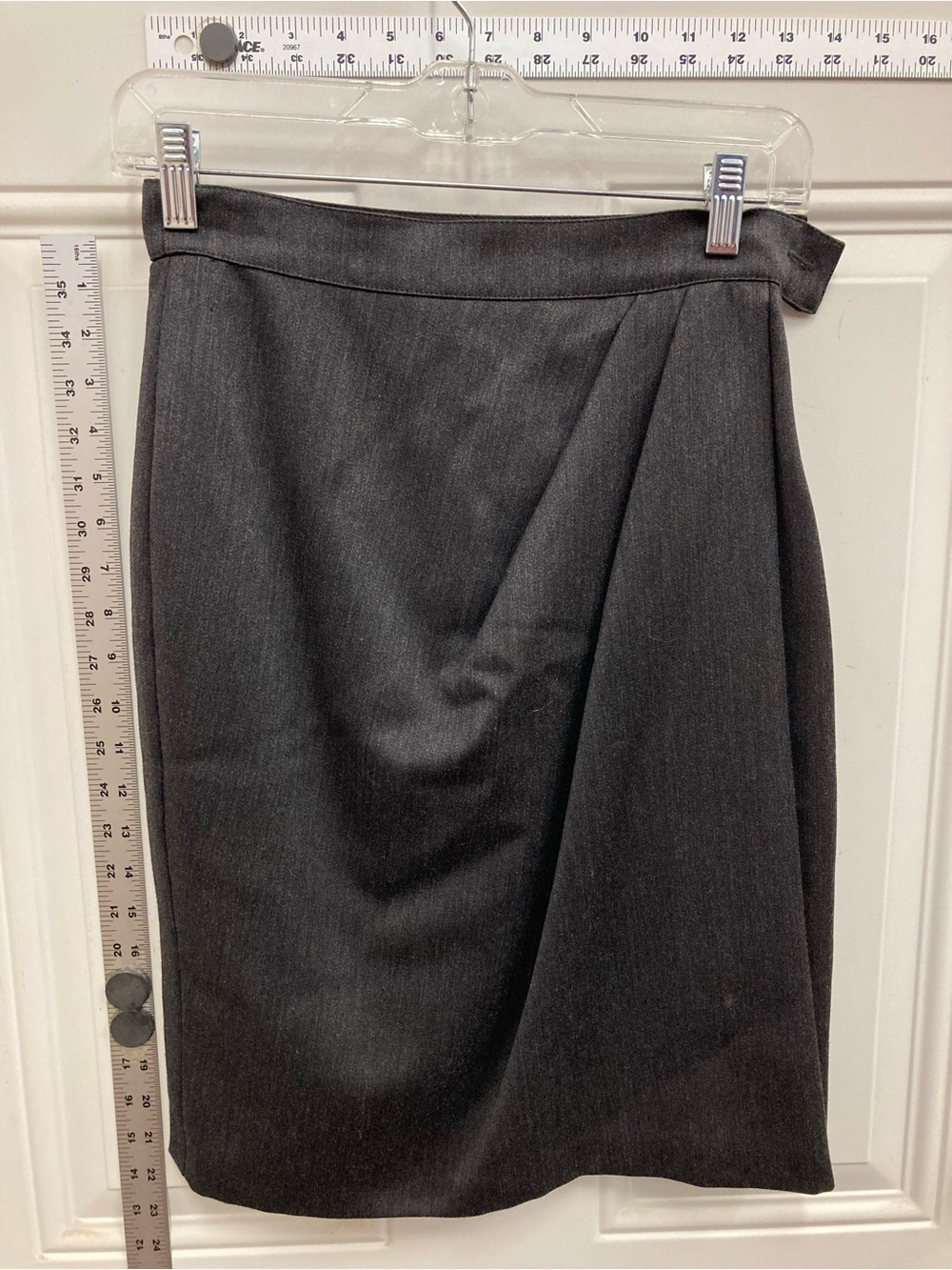 MaxMara, Charcoal Gray, Pencil Skirt, with Wrap Detail